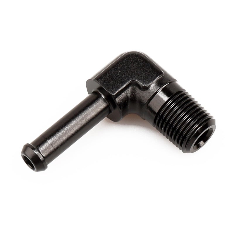 AC PERFORMANCE 1/4" NPT Male to 3/8" Hose Barb Fitting Adapter 90 Degree Aluminum Black Fit for 6AN Push on Hose - Image 5